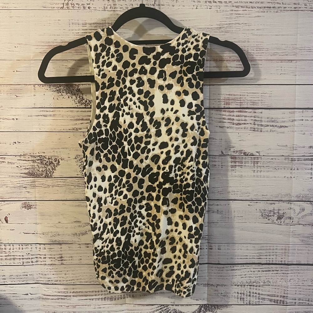 ZARA Smooth Knit Basic Top In Leopard Print - Picture 2 of 2